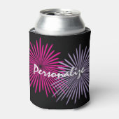 Custom can cooler with pink fireworks design (Blikje Voorkant)