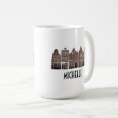 CUSTOM Canal Houses Row Amsterdam Holland Nederlan Koffiemok (Voorkant rechts)