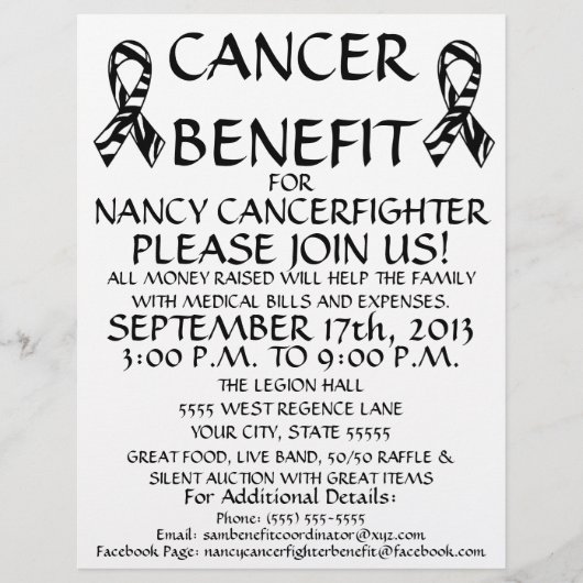 Custom Cancer Benefit Flyer (Voorkant)