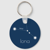 CUSTOM Cancer Zodiac Constellation Sleutelhanger (Voorkant)