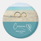 Custom Cancun Destination Beach Wedding Magneet (Voorkant)