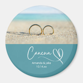 Custom Cancun Destination Beach Wedding Magneet