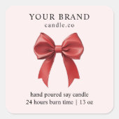 "Custom Candle Business Logo Sticker with Bow (Voorkant)