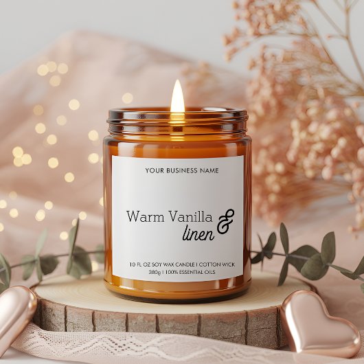 Custom Candle Label Minimalist Modern Business