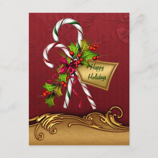 Custom Candy Cane Christmas Briefkaart (Voorkant)