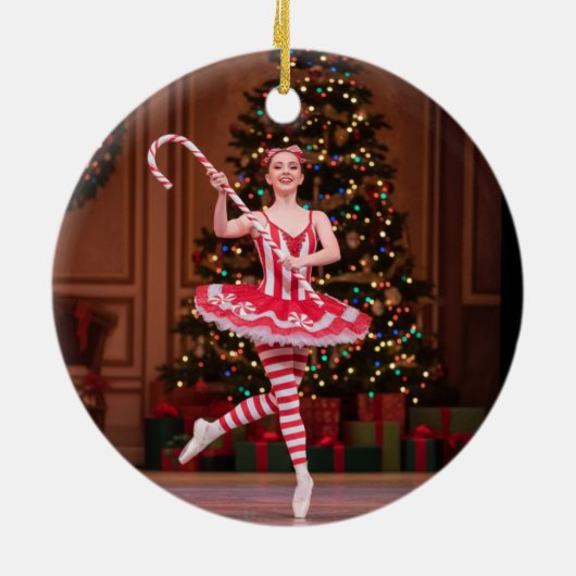 Custom Candy Cane Nutcracker Photo Christmas Keramisch Ornament (Achterkant)