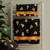Custom Candy Corn Addict Zwart Halloween Treats Bad Handdoek