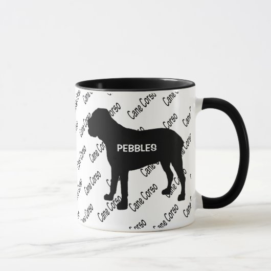 CUSTOM Cane Corso Hond Silhouet Mok (Rechts)
