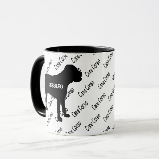 CUSTOM Cane Corso Hond Silhouet Mok (Voorkant links)