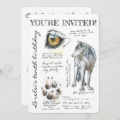 Custom Canis Lupus Wolf Illustratie Uitnodiging (Voorkant / Achterkant)