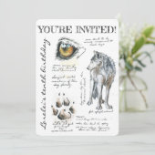 Custom Canis Lupus Wolf Illustratie Uitnodiging (Staand voorkant)