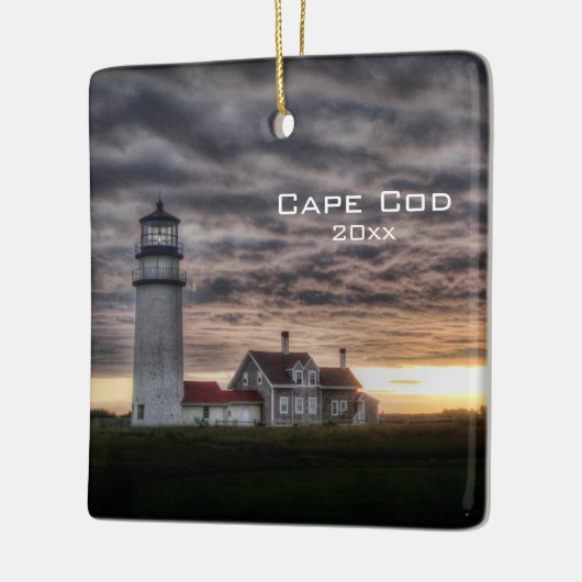 Custom Cape Cod Lighthouse Travel 2 Foto Modern Keramisch Ornament (Links)