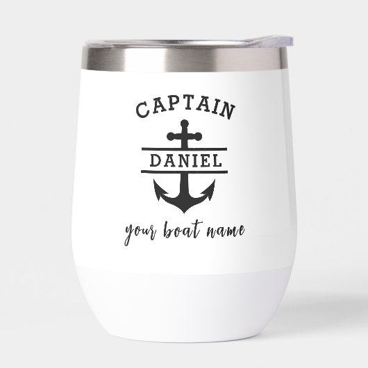 Custom Captain Boat Name Nautical Anchor (Links)