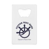 Custom Captain Boat Nautical Gift Creditkaart Flessenopener (Voorkant)