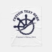 Custom Captain Boat Nautical Gift Fleece Deken (Voorkant)