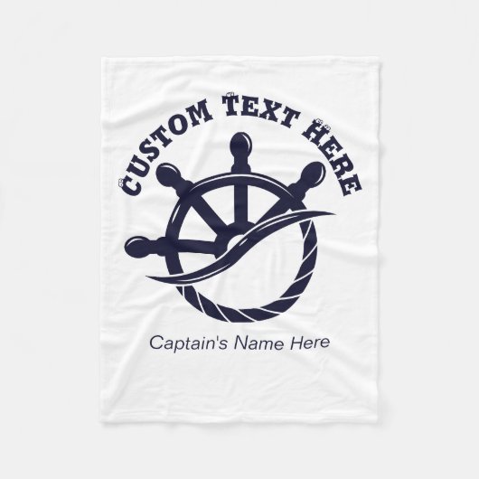 Custom Captain Boat Nautical Gift Fleece Deken (Voorkant)