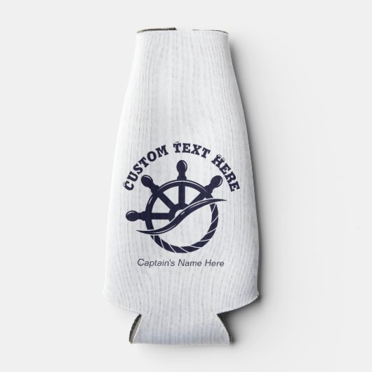 Custom Captain Boat Nautical Gift Flesjeskoeler (Voorkant)
