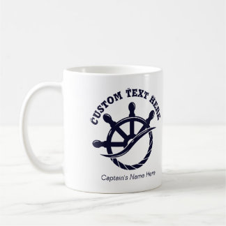 Custom Captain Boat Nautical Gift Koffiemok
