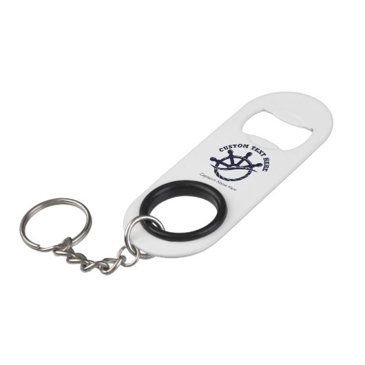 Custom Captain Boat Nautical Gift Mini Flessenopener (Voorkant Gekanteld)