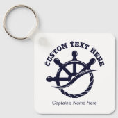 Custom Captain Boat Nautical Gift Sleutelhanger (Voorkant)