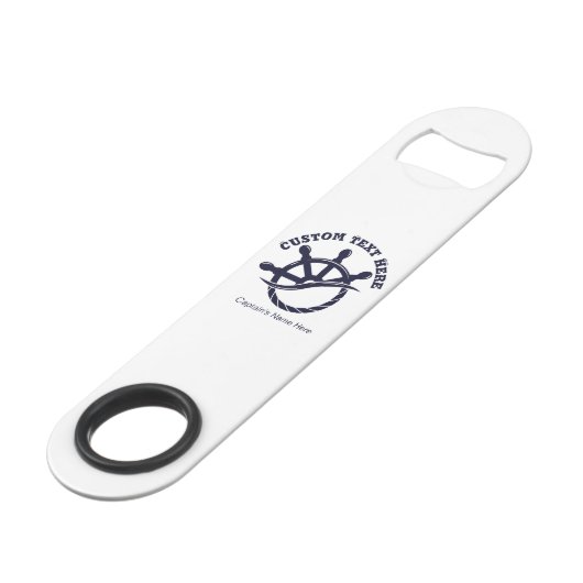 Custom Captain Boat Nautical Gift Speed Flessenopener (Voorkant Gekanteld)