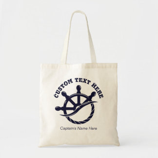 Custom Captain Boat Nautical Gift Tote Bag