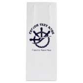 Custom Captain Boat Nautical Gift Wijn Cadeautas (Voorkant)