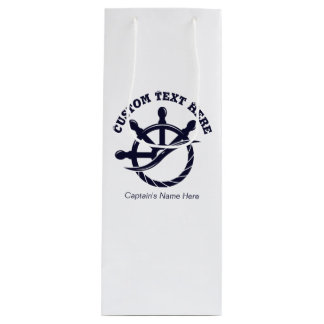Custom Captain Boat Nautical Gift Wijn Cadeautas