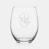 Custom Captain Boat Nautical Gift Wijnglas Zonder Voet (Achterkant)