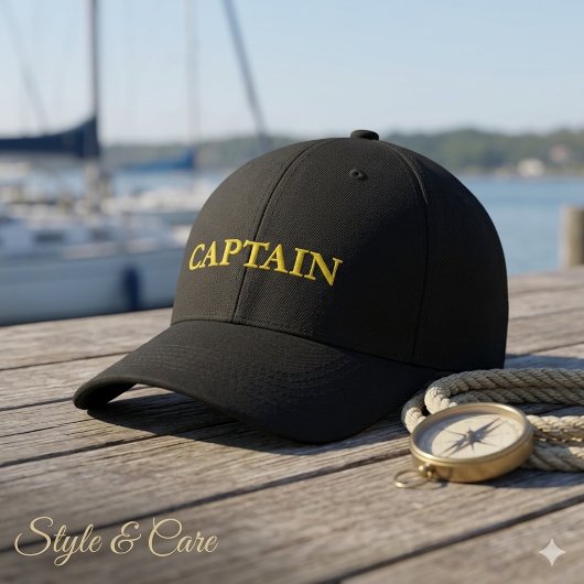 Custom CAPTAIN Embroidered Baseball Cap
