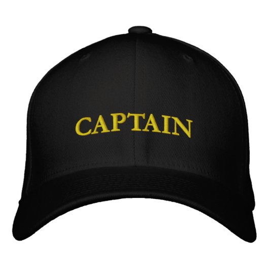 Custom CAPTAIN Embroidered Baseball Cap (Voorkant)