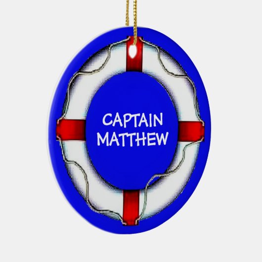 Custom Captain Lifesaver Keramisch Ornament (Rechts)