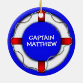 Custom Captain Lifesaver Keramisch Ornament (Achterkant)