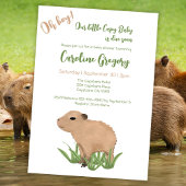 Custom Capy Baby Boy Capybara Pun Baby shower Kaart