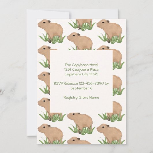 Custom Capy Baby Oh Boy Capybara Baby shower Kaart (Achterkant)