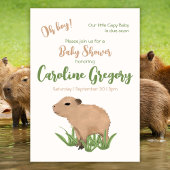 Custom Capy Baby Oh Boy Capybara Baby shower Kaart