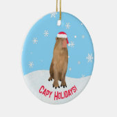 Custom Capy Feestdagen Grappig Cute Capybara Pun Keramisch Ornament (Rechts)