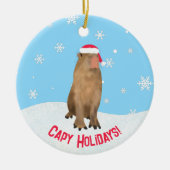 Custom Capy Feestdagen Grappig Cute Capybara Pun Keramisch Ornament (Voorkant)