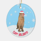 Custom Capy Feestdagen Grappig Cute Capybara Pun Keramisch Ornament (Links)