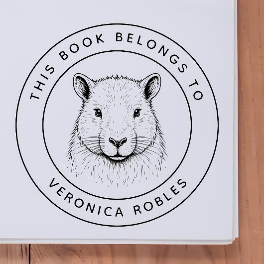 Custom Capybara Dit boek behoort tot de naam van K Rubberstempel