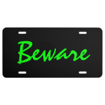 Custom Car License Bord - Let op Electric Green
