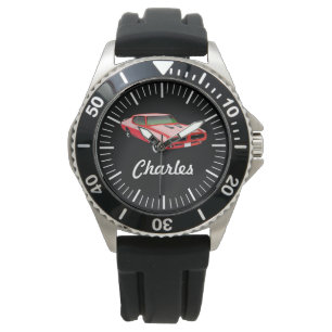 Custom Car Watch - Muscle Car Red Horloge