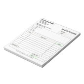 Custom Carbonless Sales Invoice Form, Company Name Notitieblok (Linkerzijde)