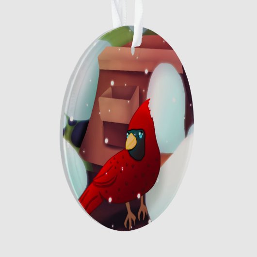 Custom Cardinal Christmas Family Ornament (voorkant)