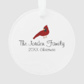 Custom Cardinal Christmas Family Ornament (achterkant)
