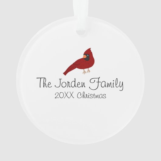 Custom Cardinal Christmas Family Ornament (achterkant)