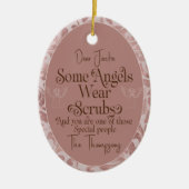 Custom Caregiver blush roze kerst ornament (Voorkant)