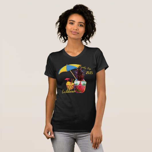 Custom Caribbean Cruise Family Trip 2025 T-shirt (Voorkant volledig)