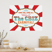 CUSTOM Carnival Circus Birthday Banner CBIZ Poster (Keuken)