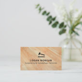 Custom Carpentry Handyman Wood Tools Modern Visitekaartje (Staand voorkant)